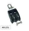 Barton N01231 Size 1 30mm Plain Bearing Pulley block Double Swivel & Becket - for 8mm max rope
