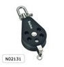 Barton N02131 Size 2 35mm Plain Bearing Pulley Block Single Swivel & Becket - for 8mm max rope
