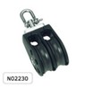 Barton N02230 Size 2 35mm Plain Bearing Pulley Block Double With Swivel - for 8mm max rope
